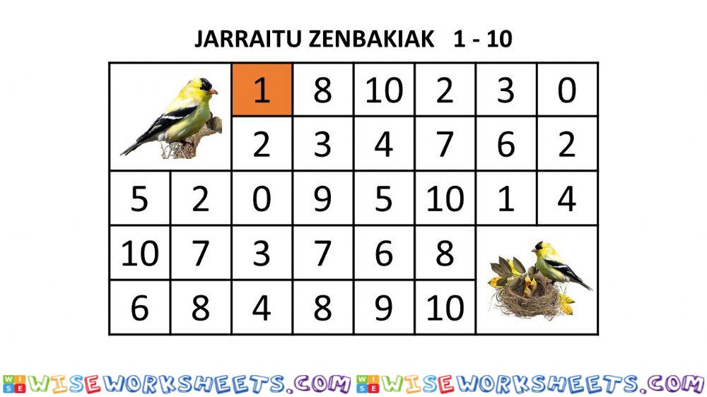 05Jarraitu zenbakiak 1-10