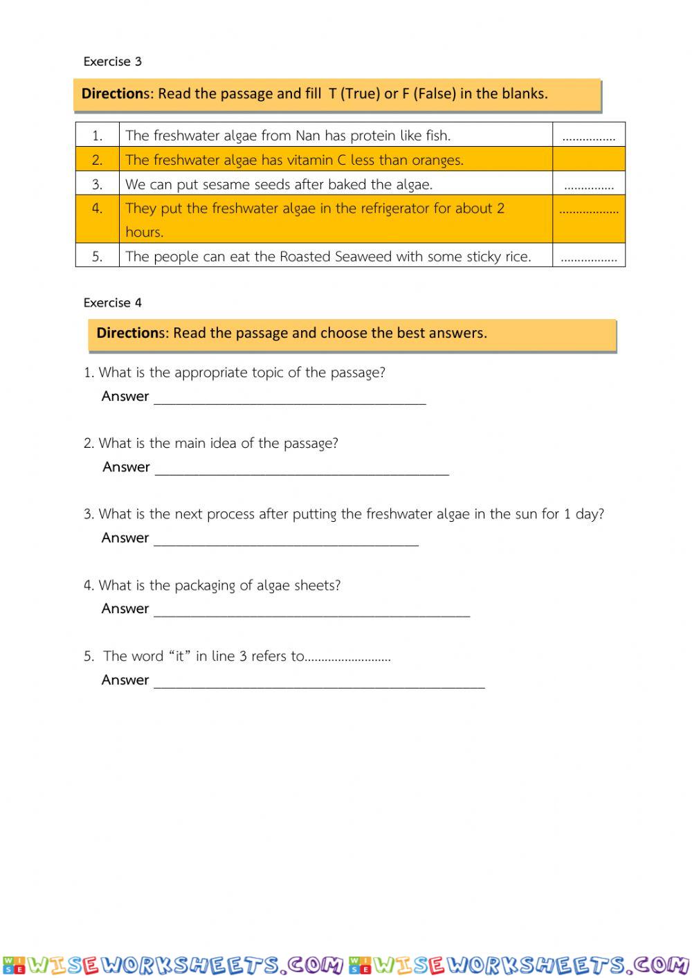 worksheet