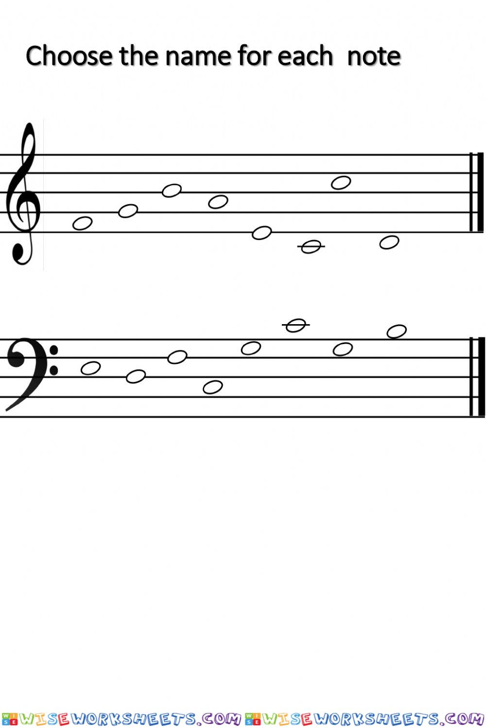 Treble clef and bass clef