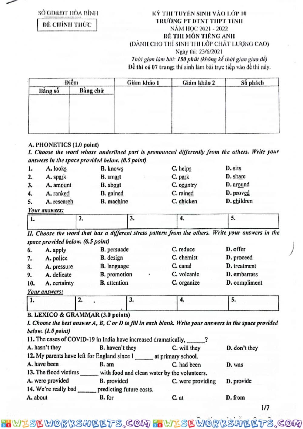 worksheet