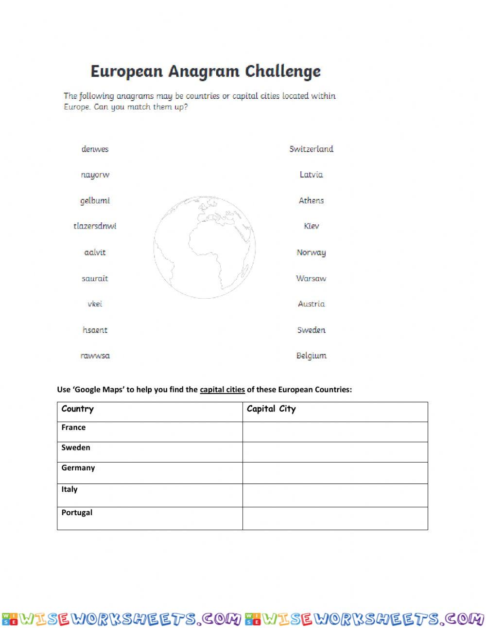 European Countries and Cities