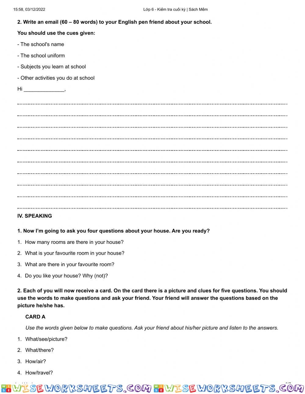 worksheet