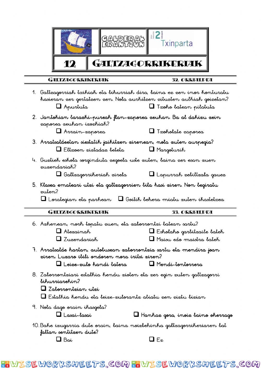 Galtzagorrikeriak