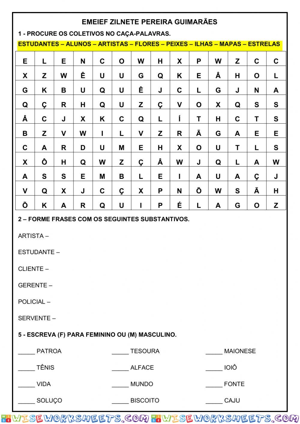 worksheet