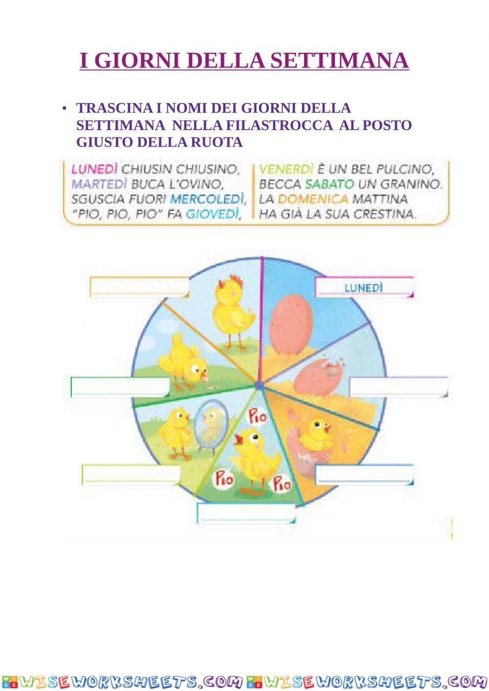 I giorni della settimana