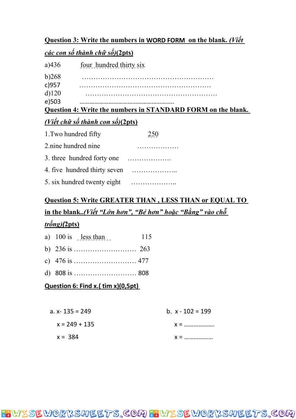 worksheet