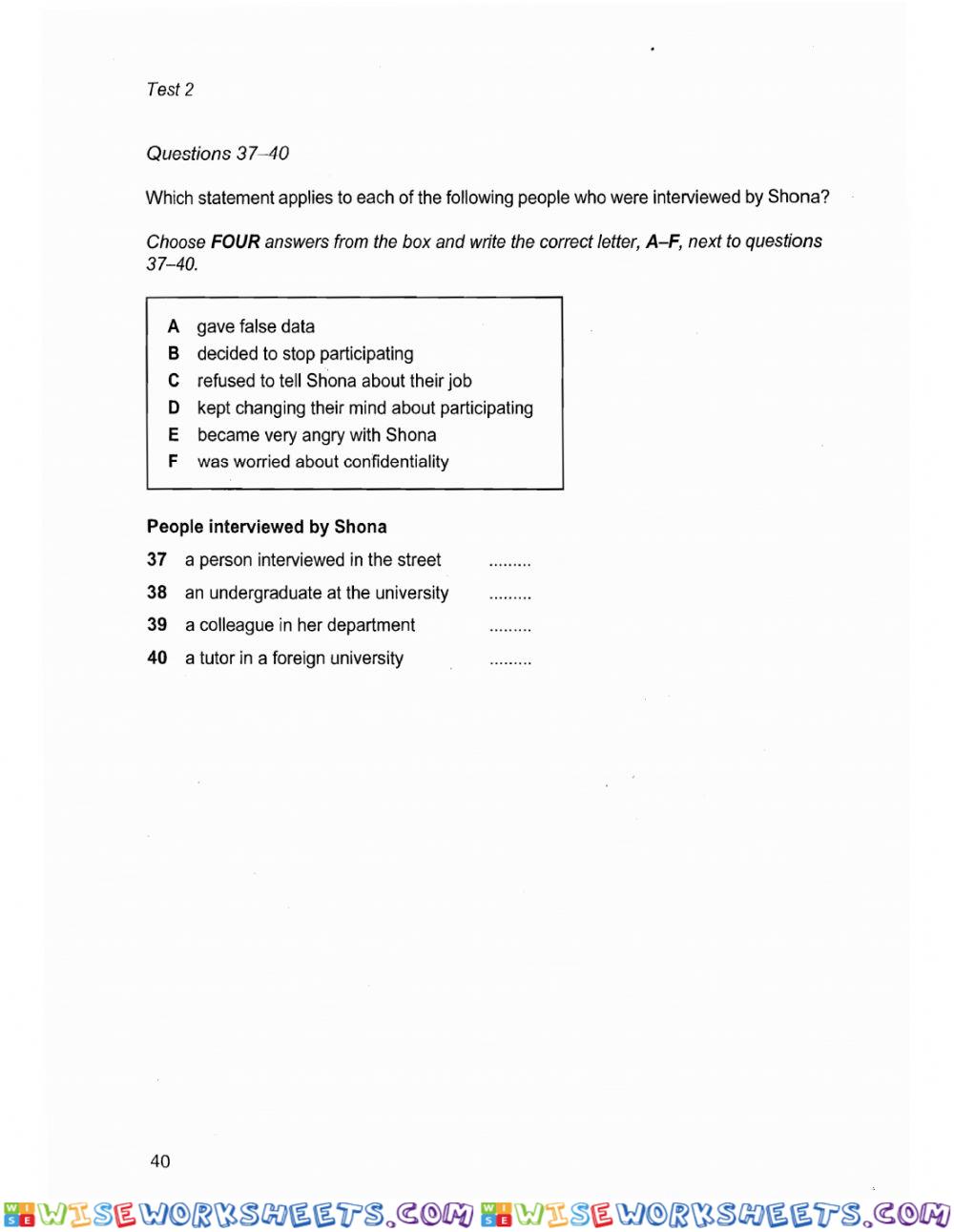 worksheet