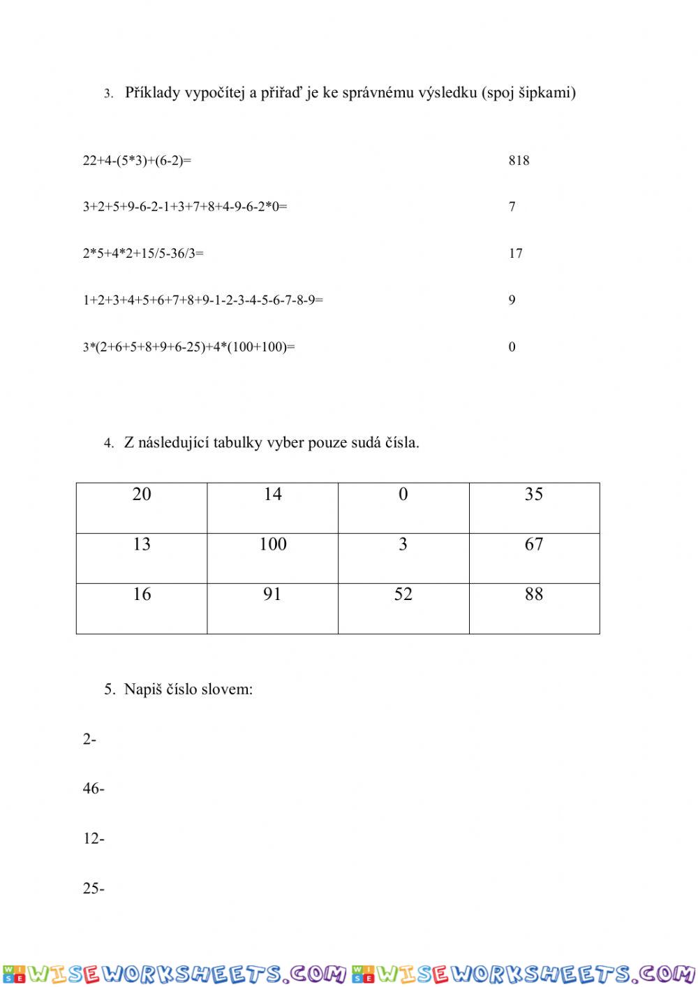 worksheet