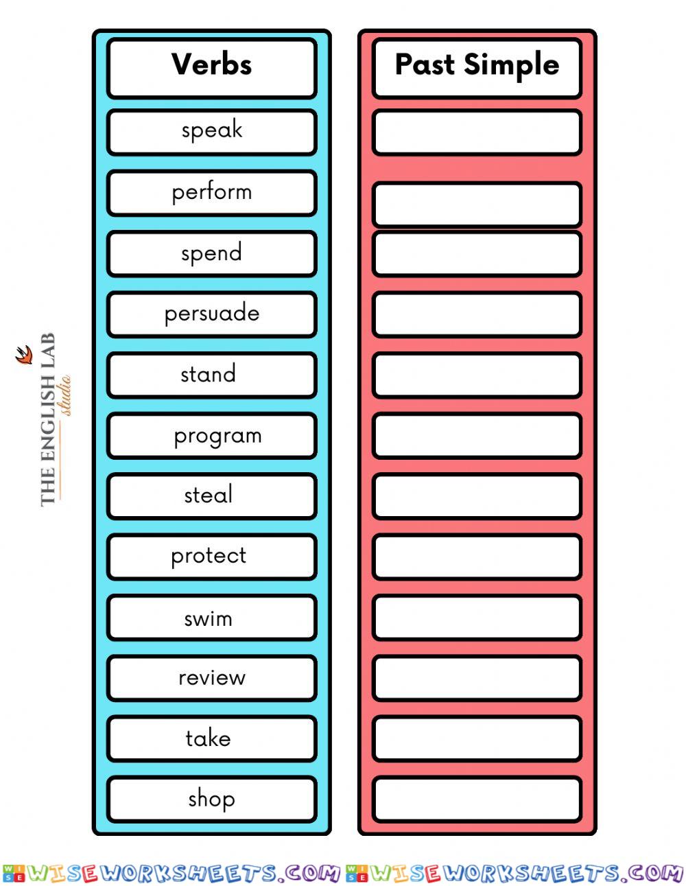 Past Simple Verbs List 5