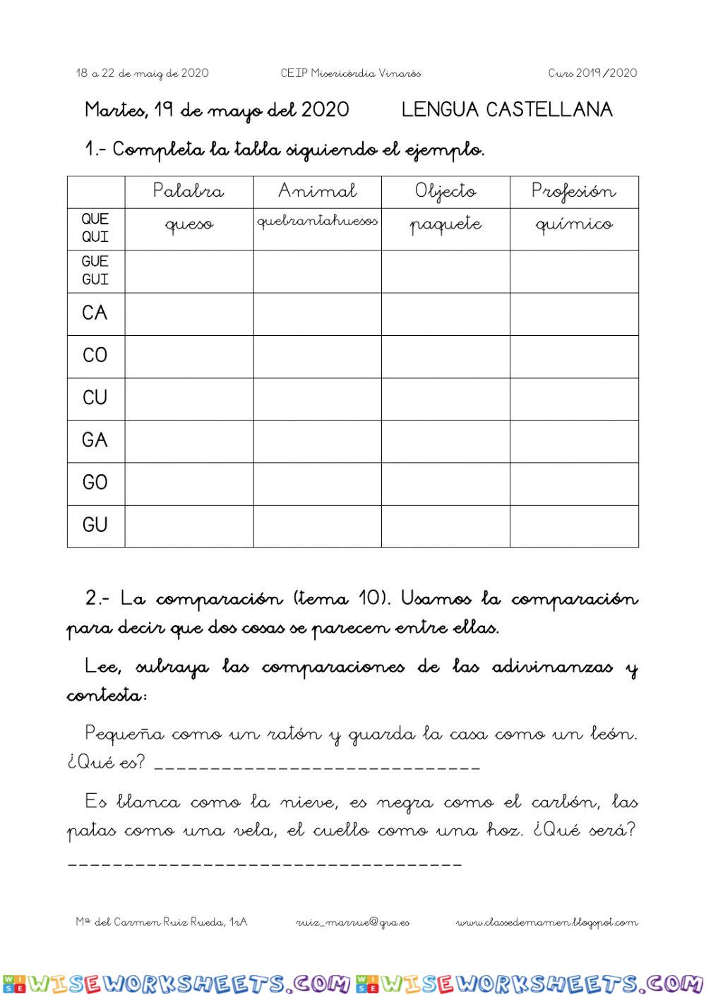 worksheet