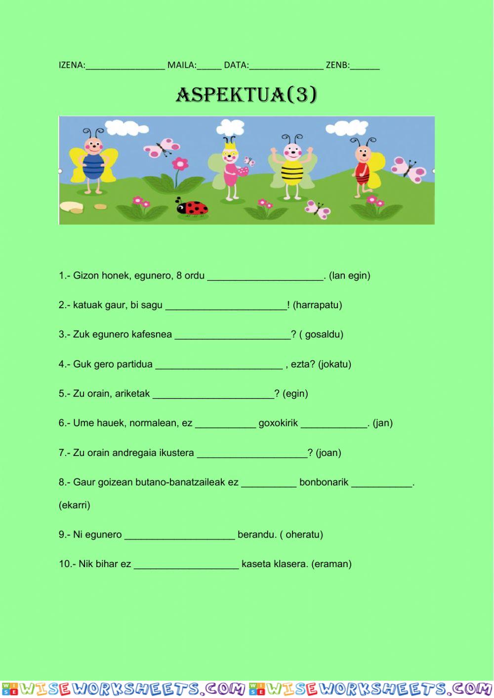 worksheet