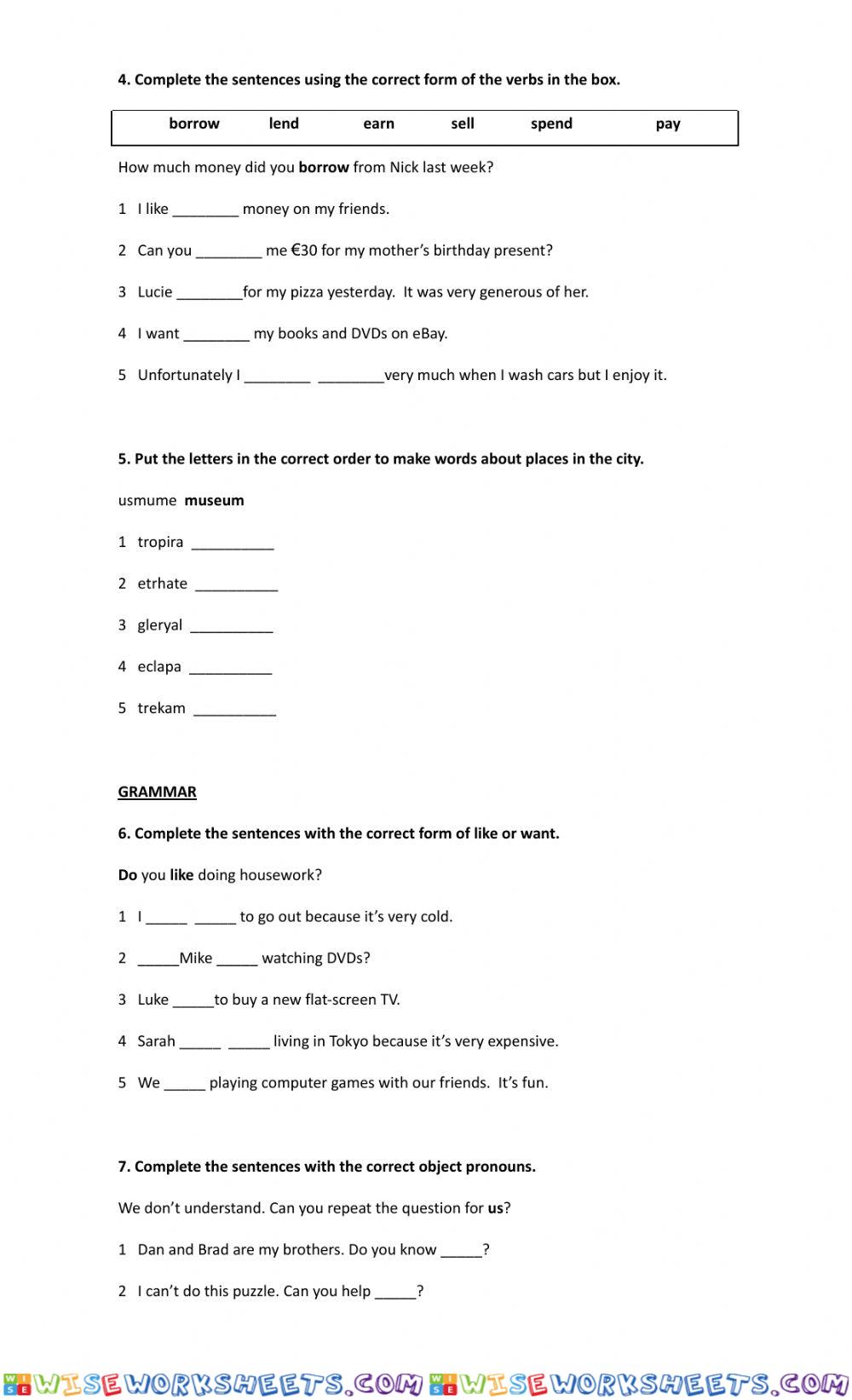 worksheet