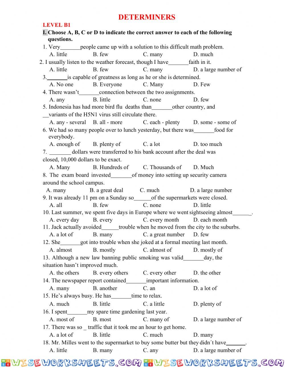 Determiners