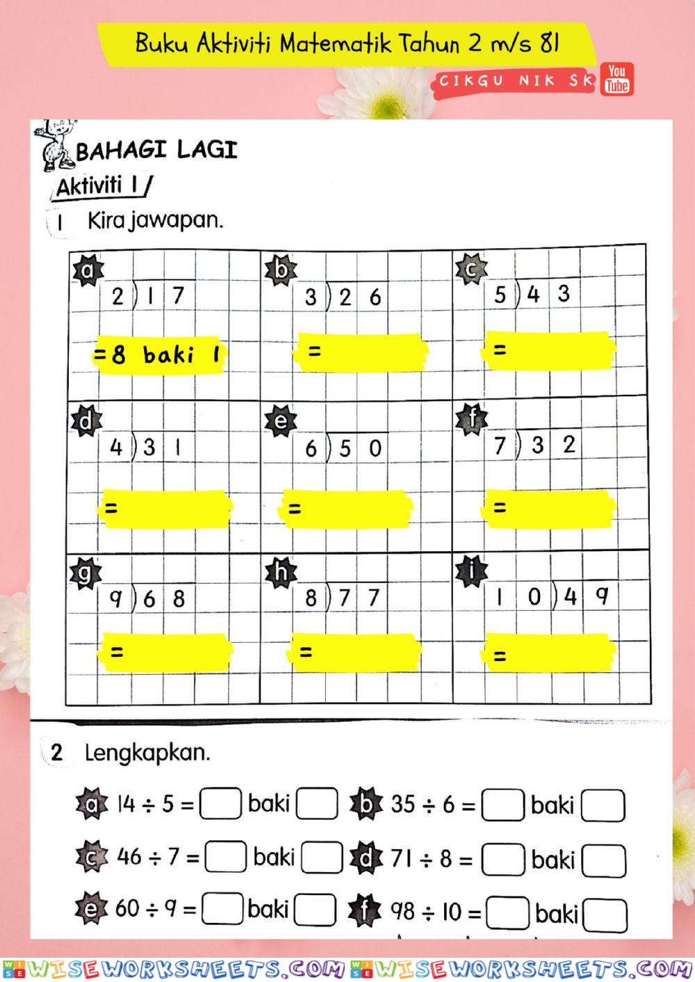 Bahagi Lagi (Matematik Tahun 2)