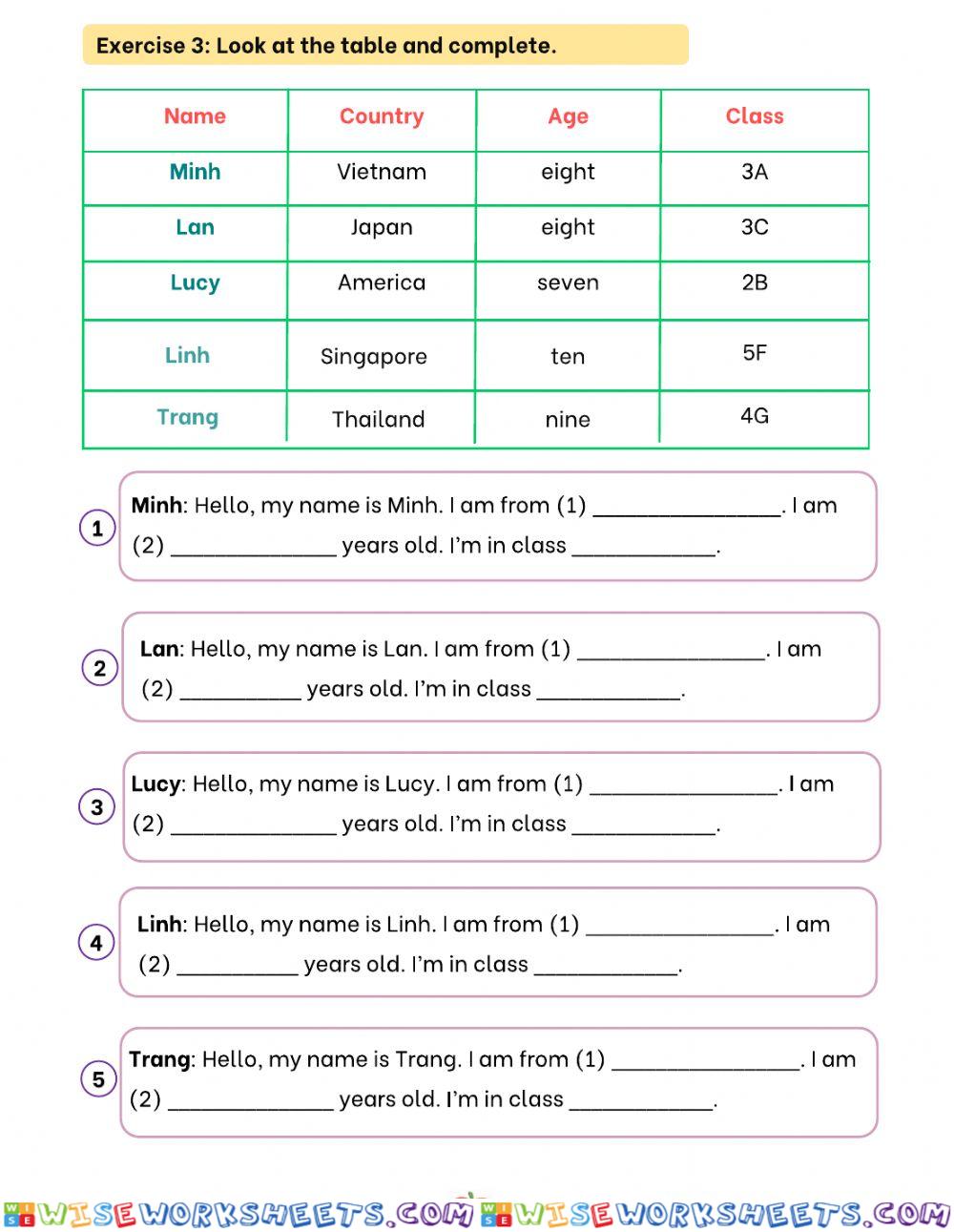 worksheet