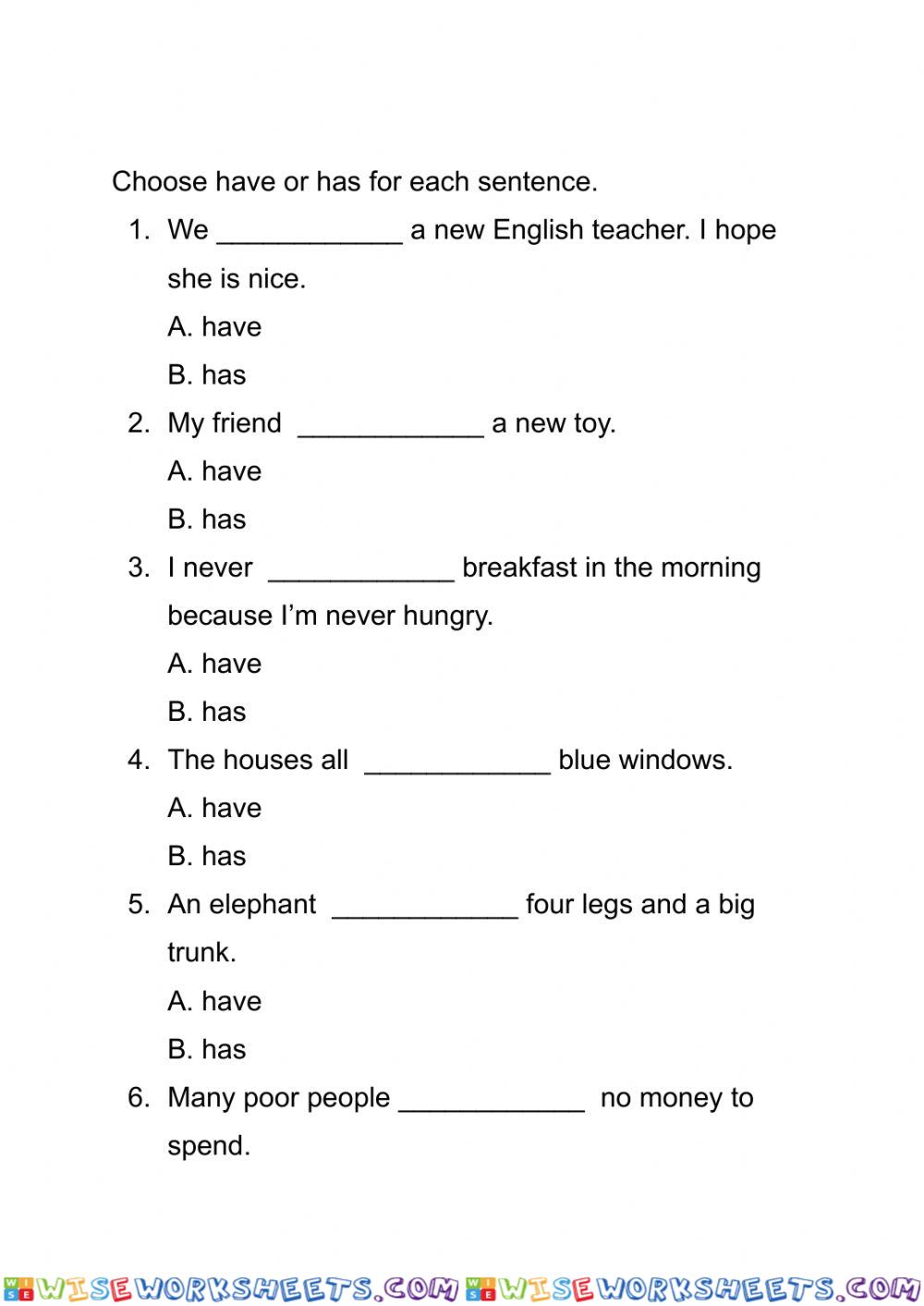 worksheet