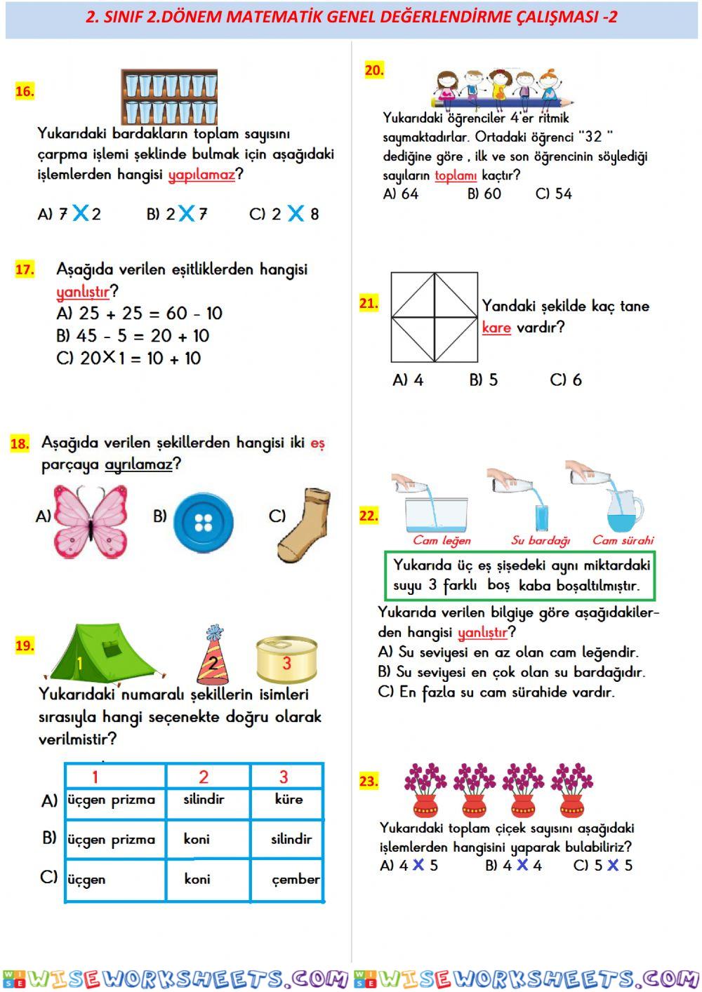 2. Sınıf Matematik Genel Tekrar-3