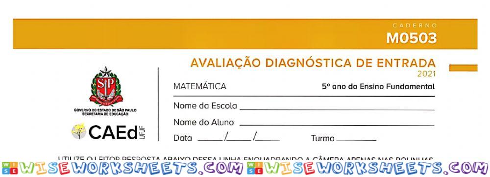 Avaliação diagnóstica matematica 5ano