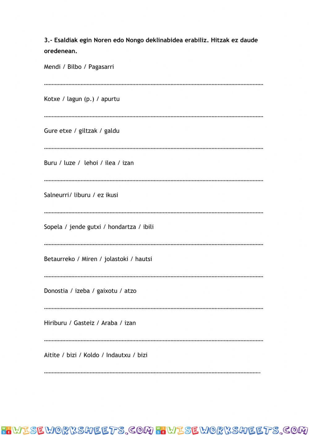 worksheet