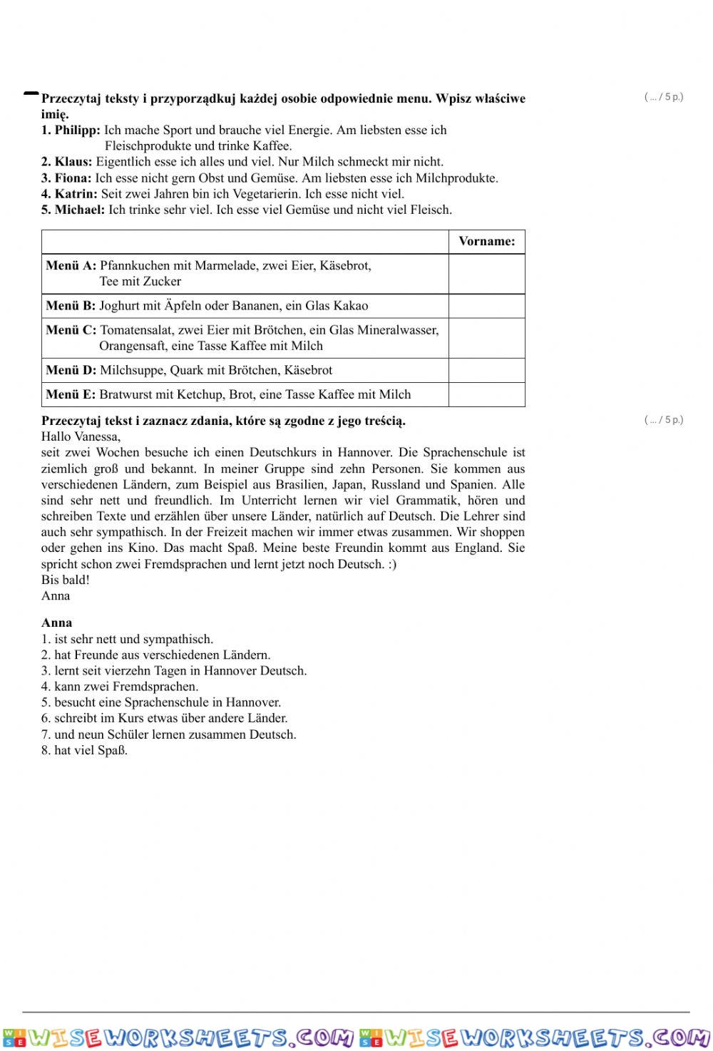 worksheet