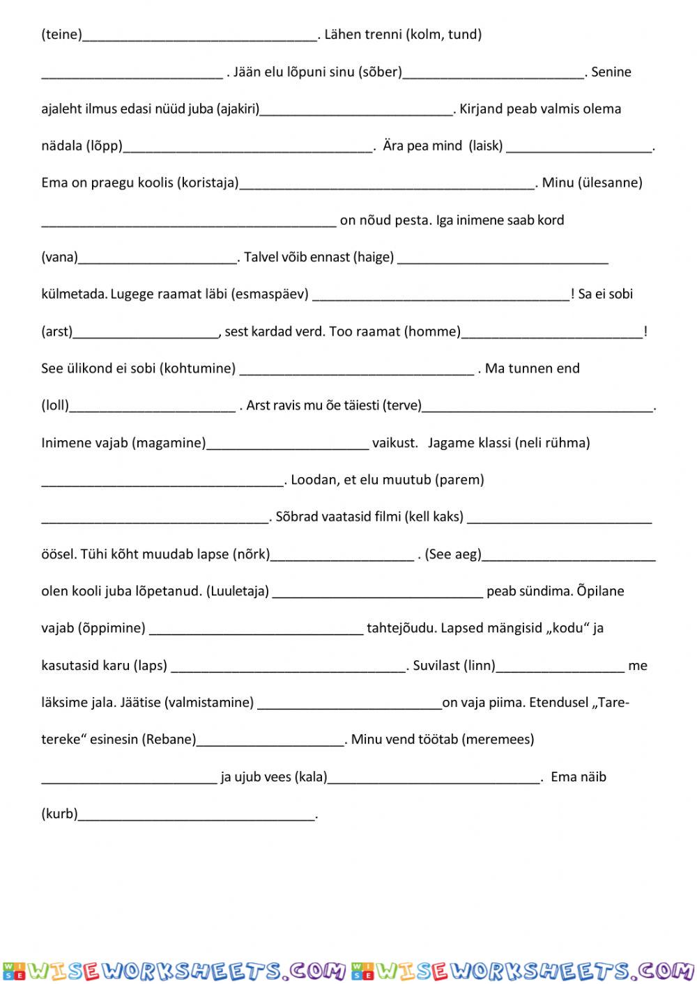 worksheet