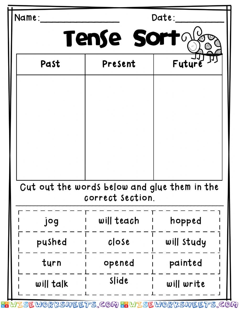 Verb Tenses Sort