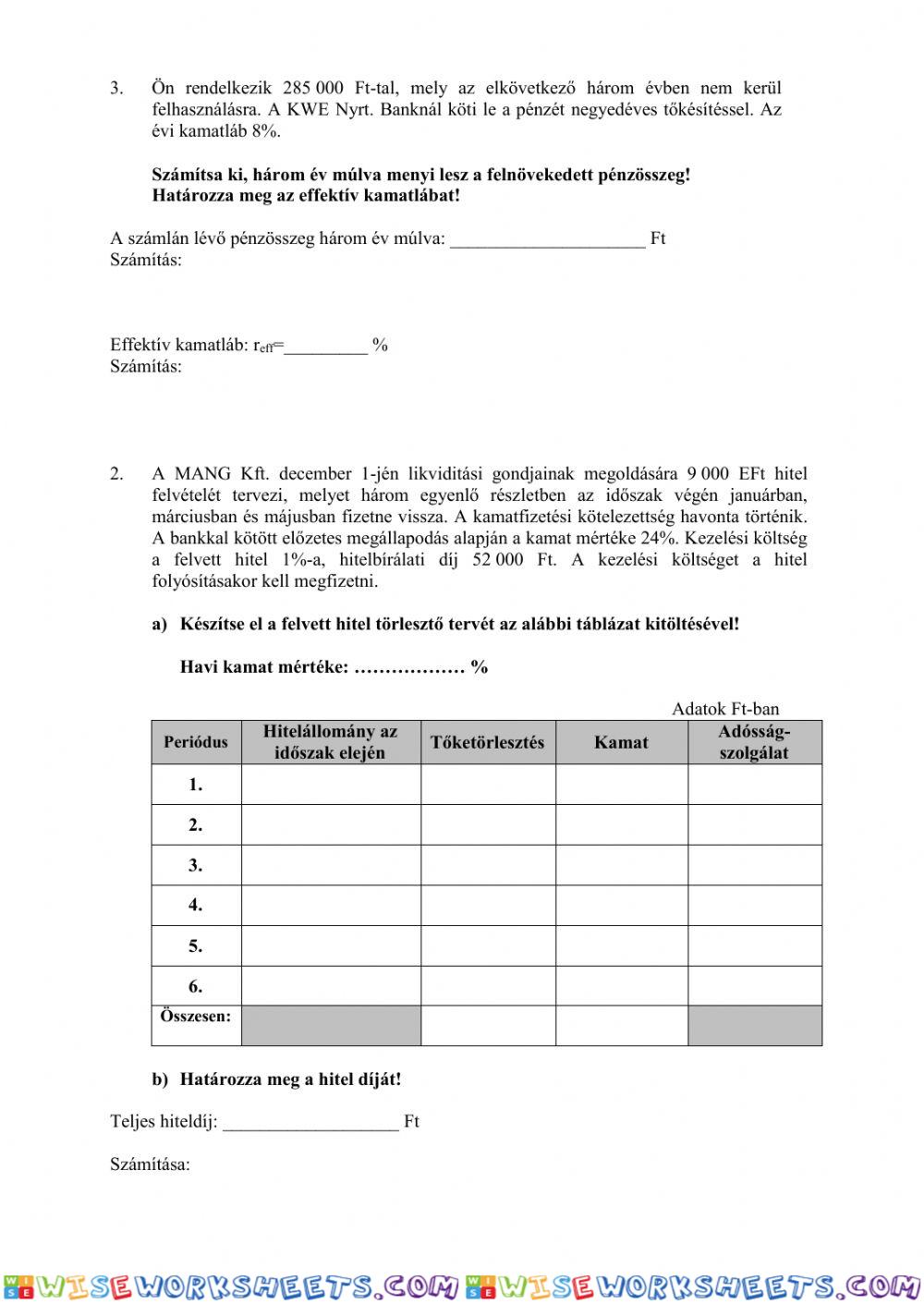 worksheet