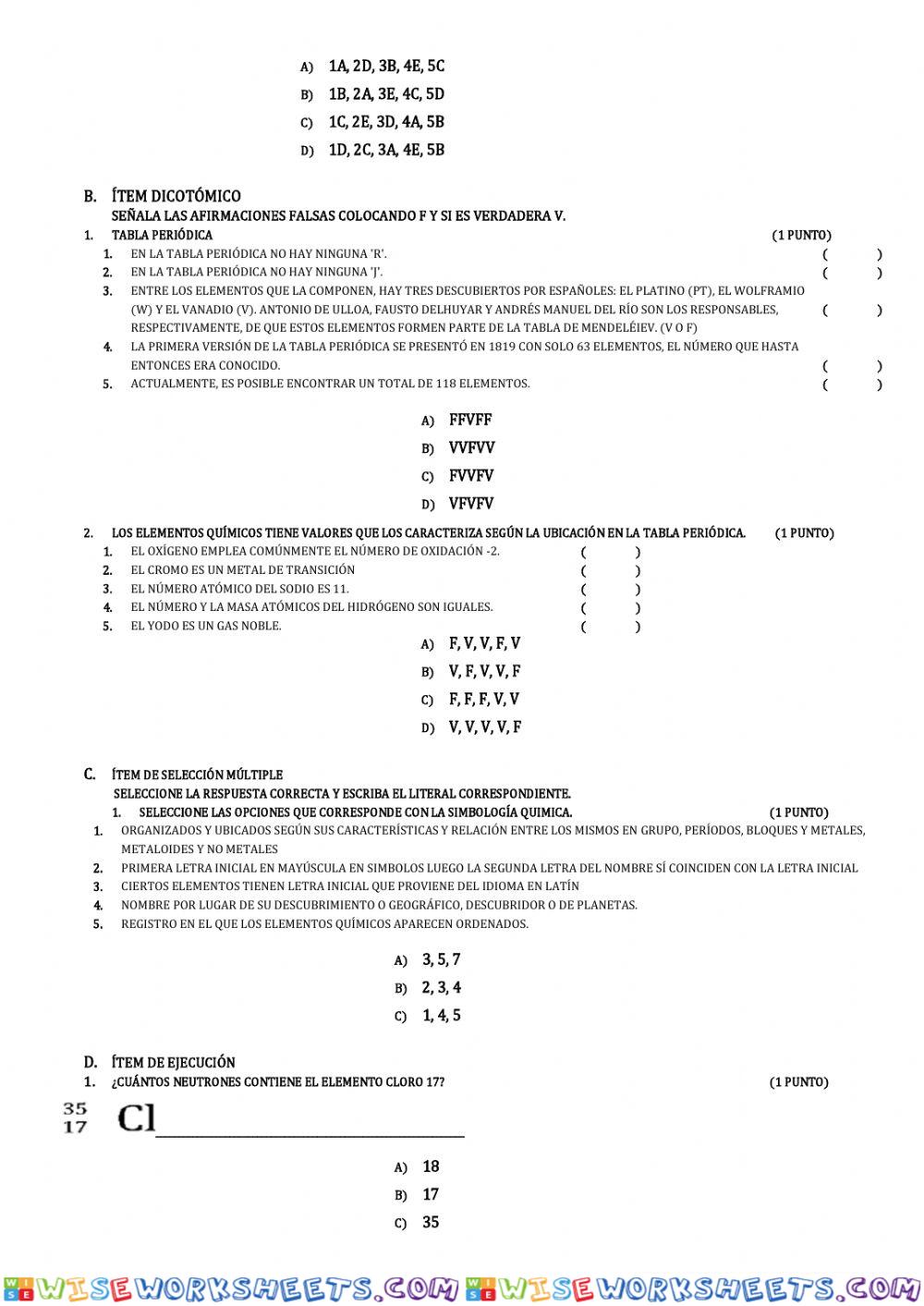 worksheet