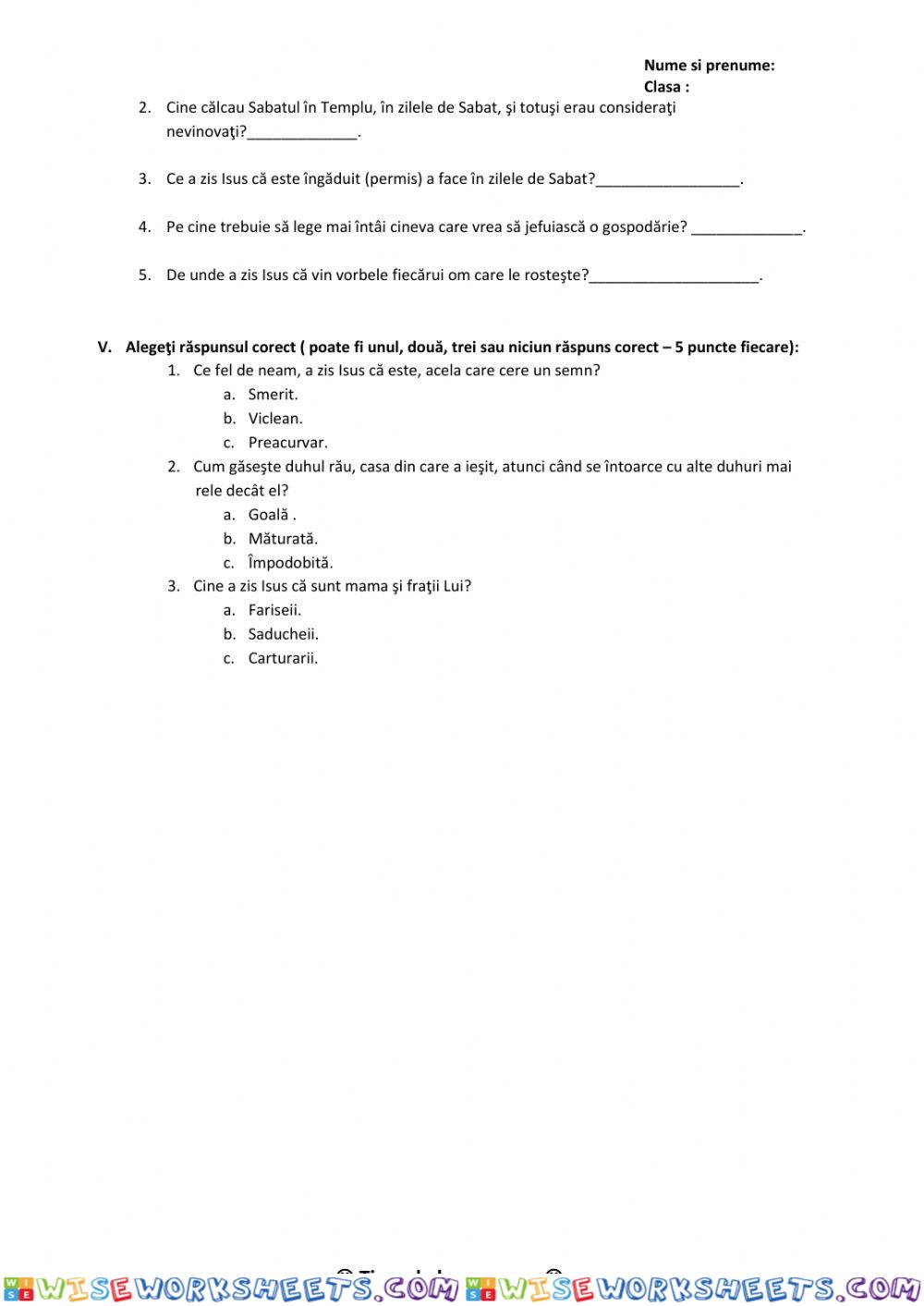 worksheet