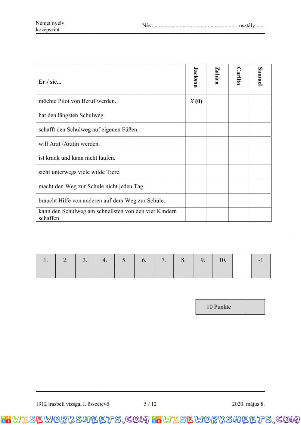 worksheet