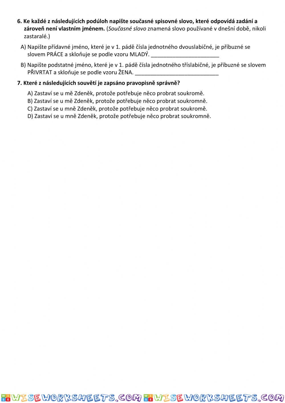 worksheet