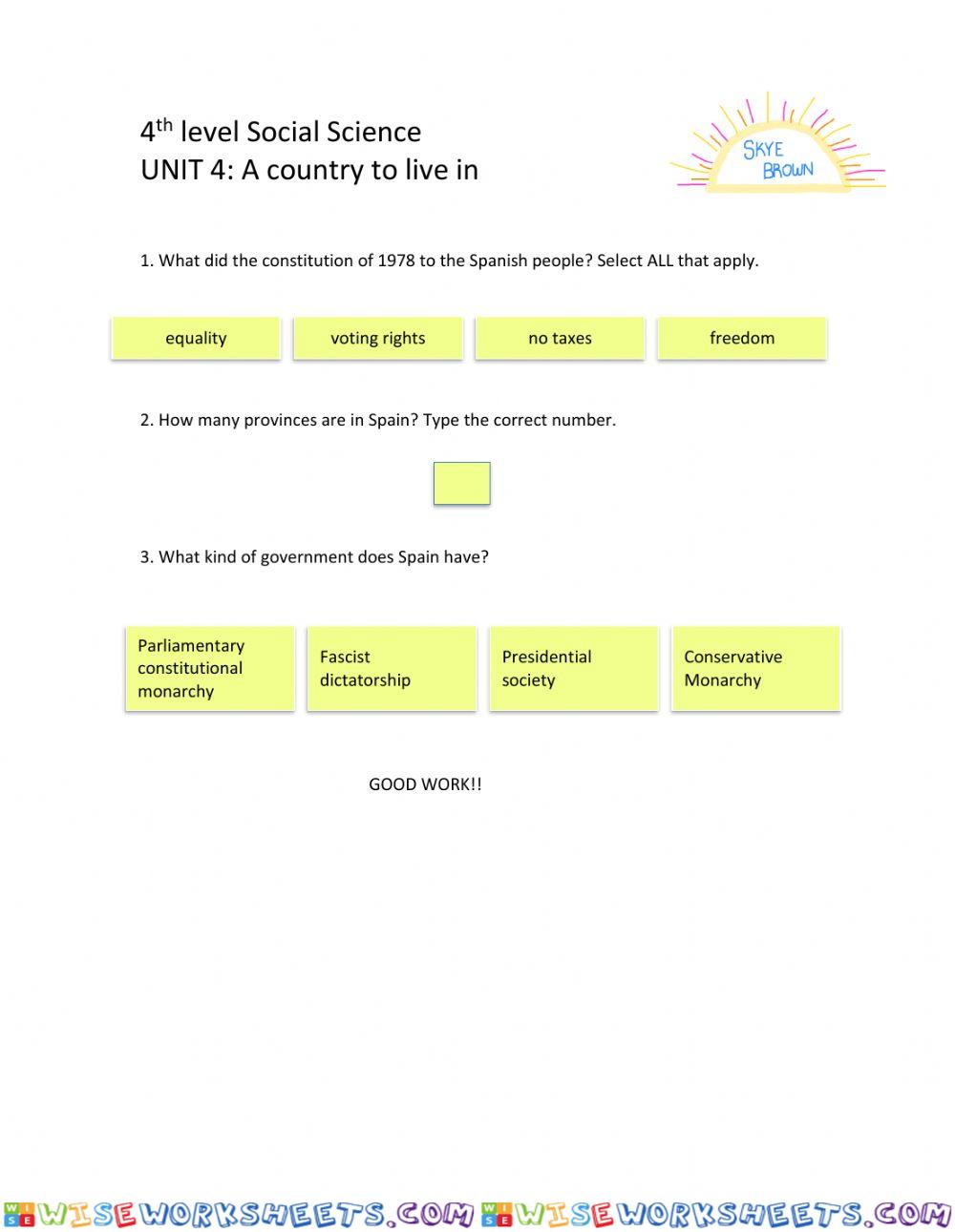 4th Level Social Science Unit 4