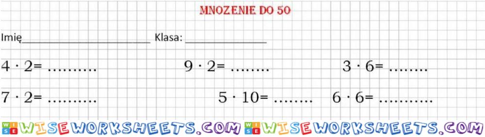 Mnożenie do 50