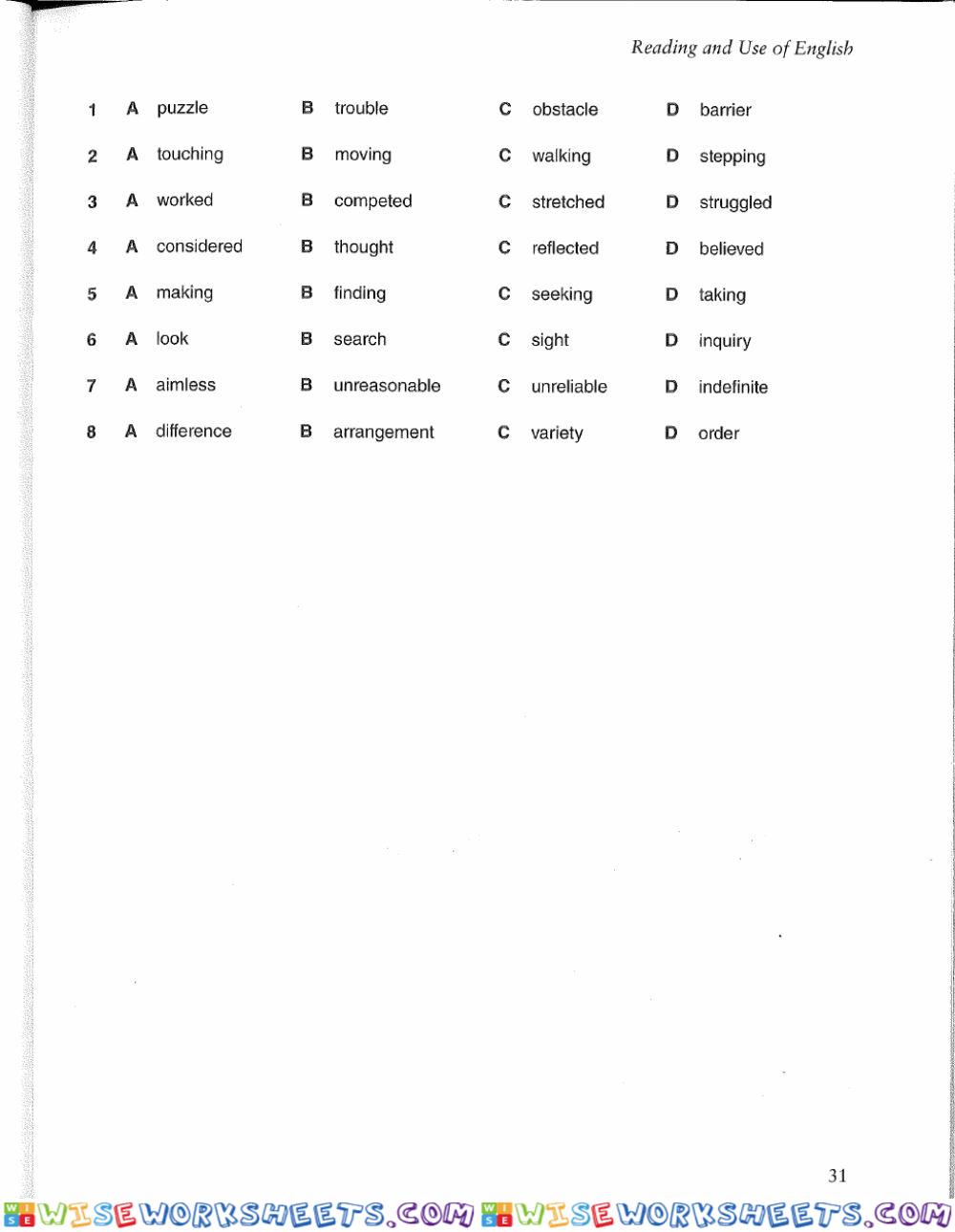 worksheet