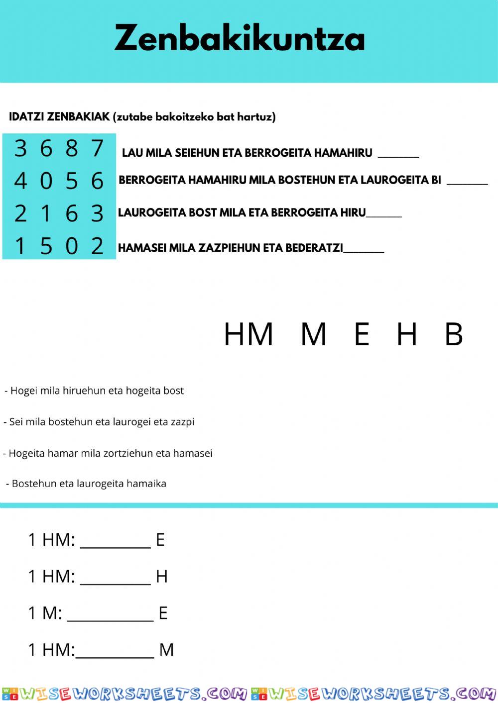 worksheet