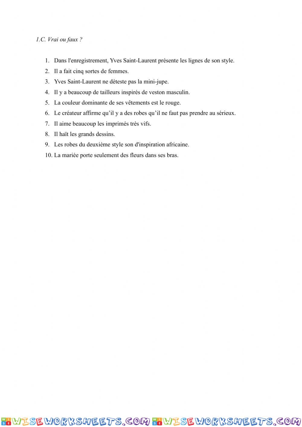 worksheet