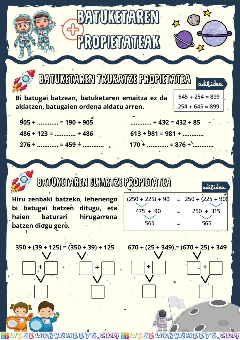 Batuketaren propietateak