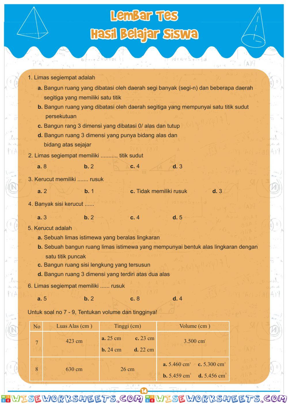 worksheet