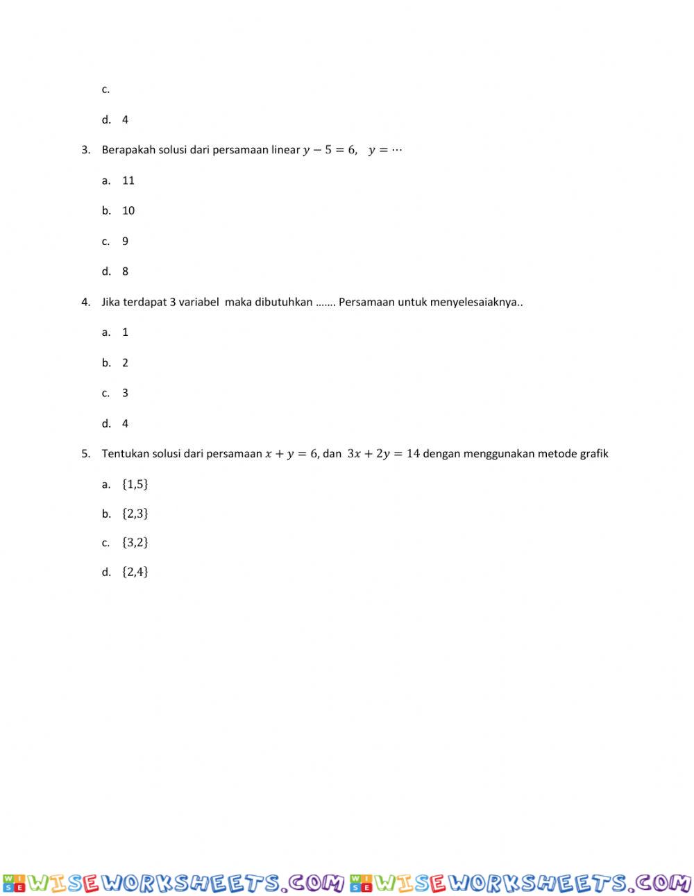 worksheet