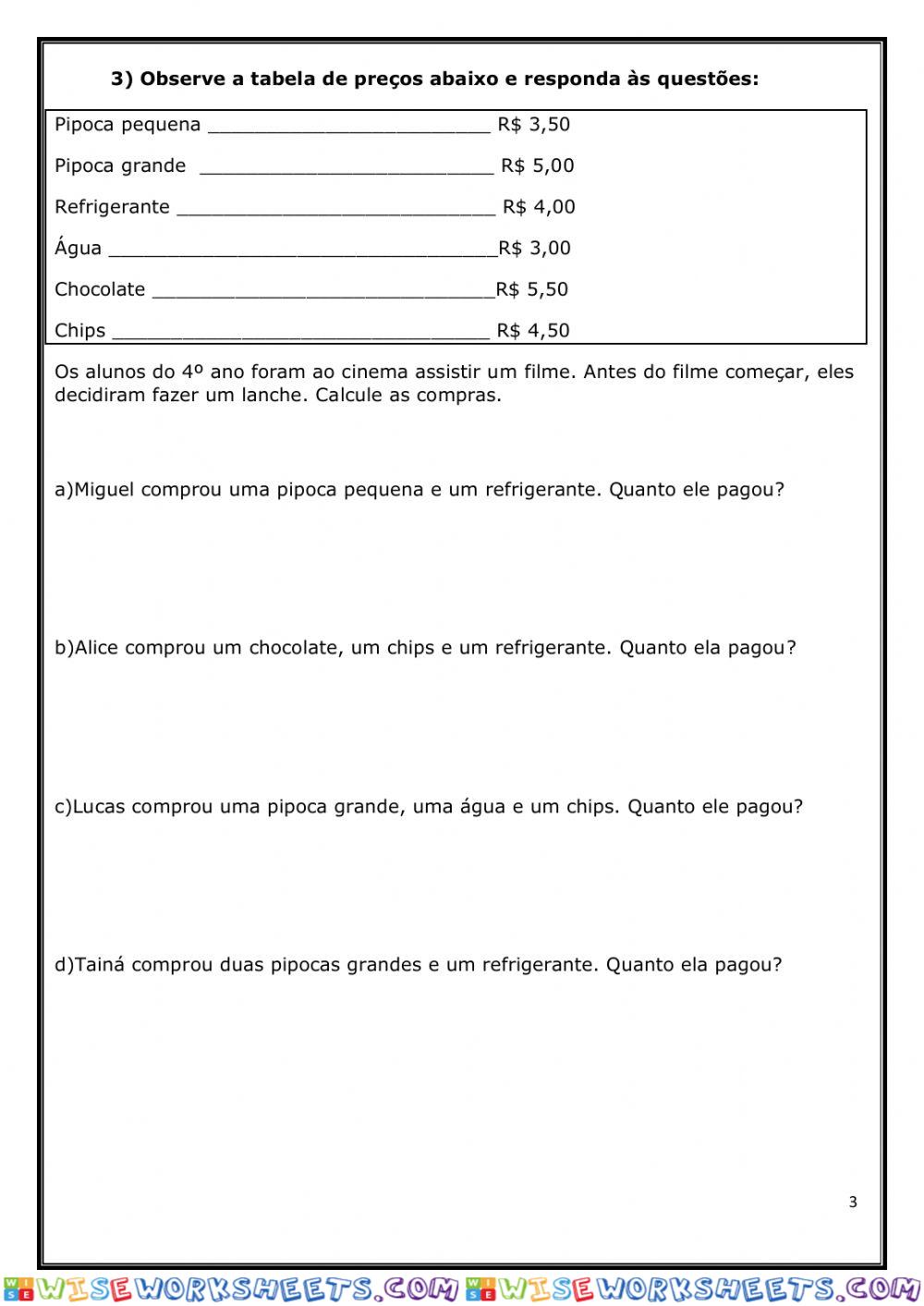 worksheet
