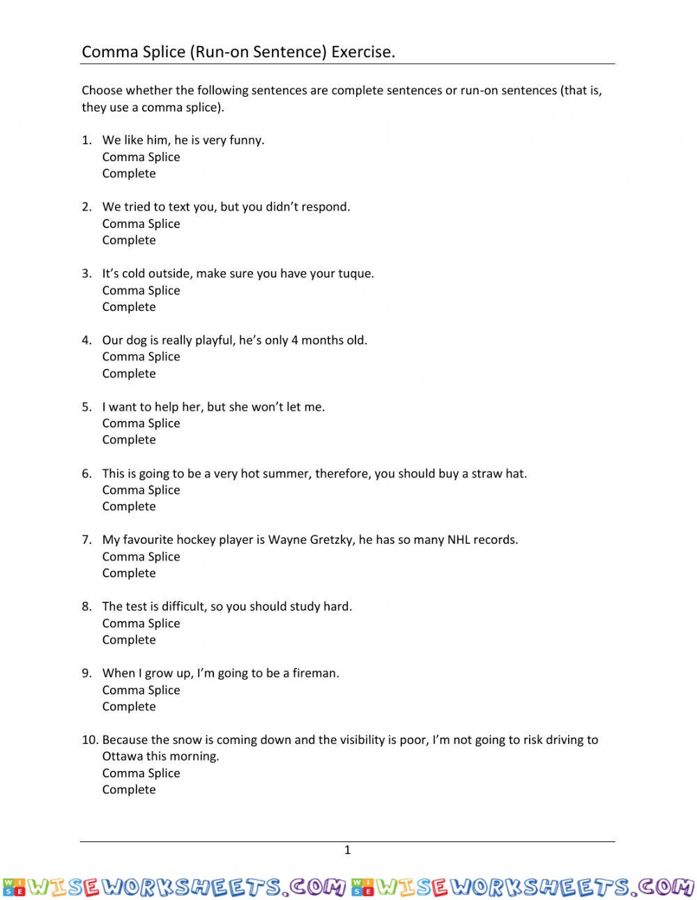 worksheet