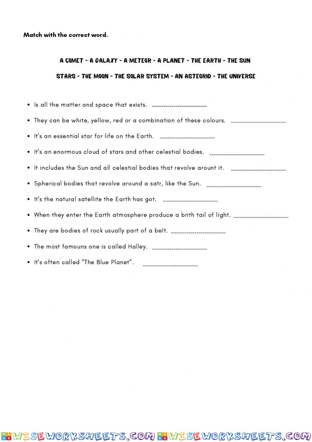 worksheet