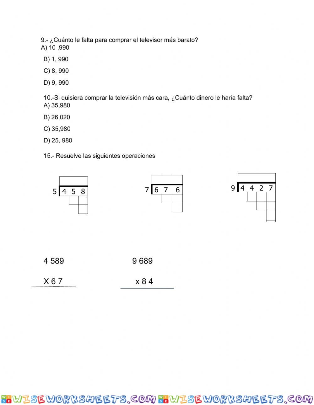 worksheet