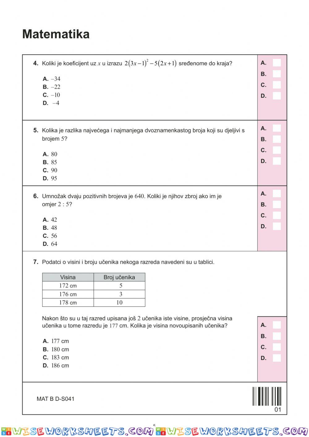 worksheet