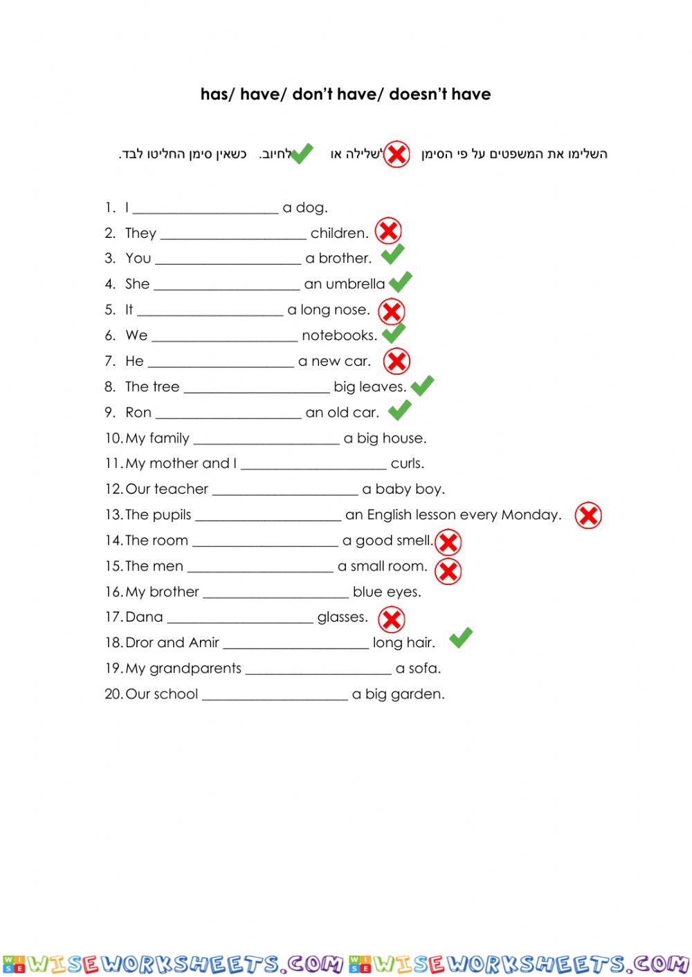 The verb Have