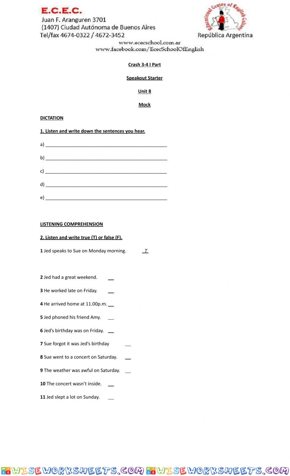 worksheet