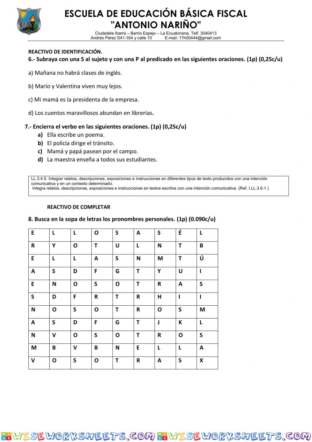 worksheet