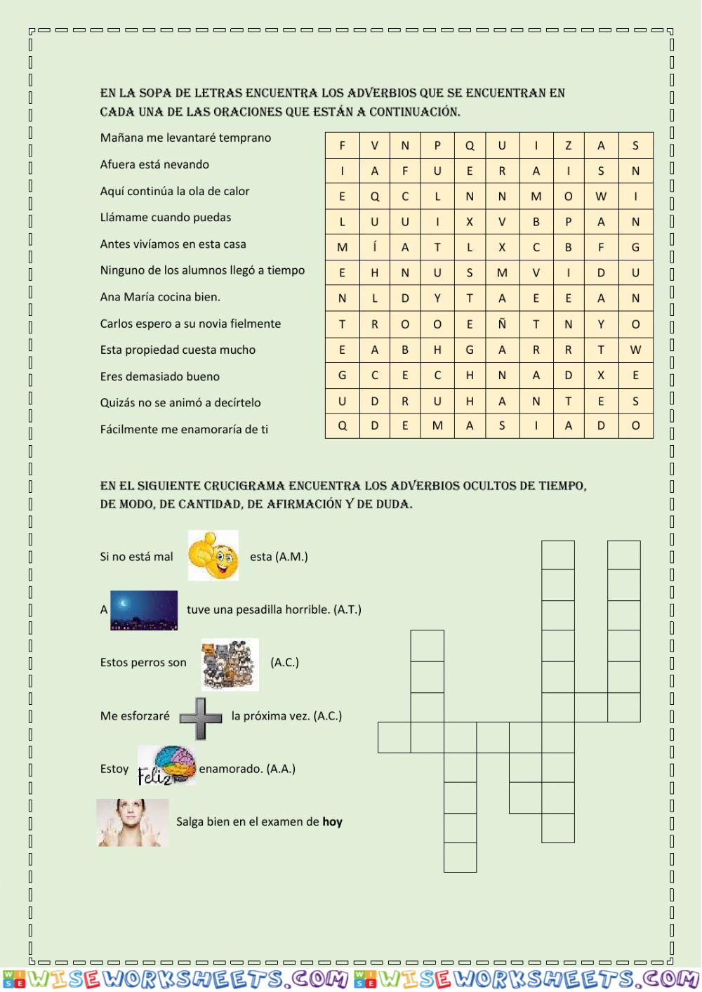 Ejercicios de adverbios