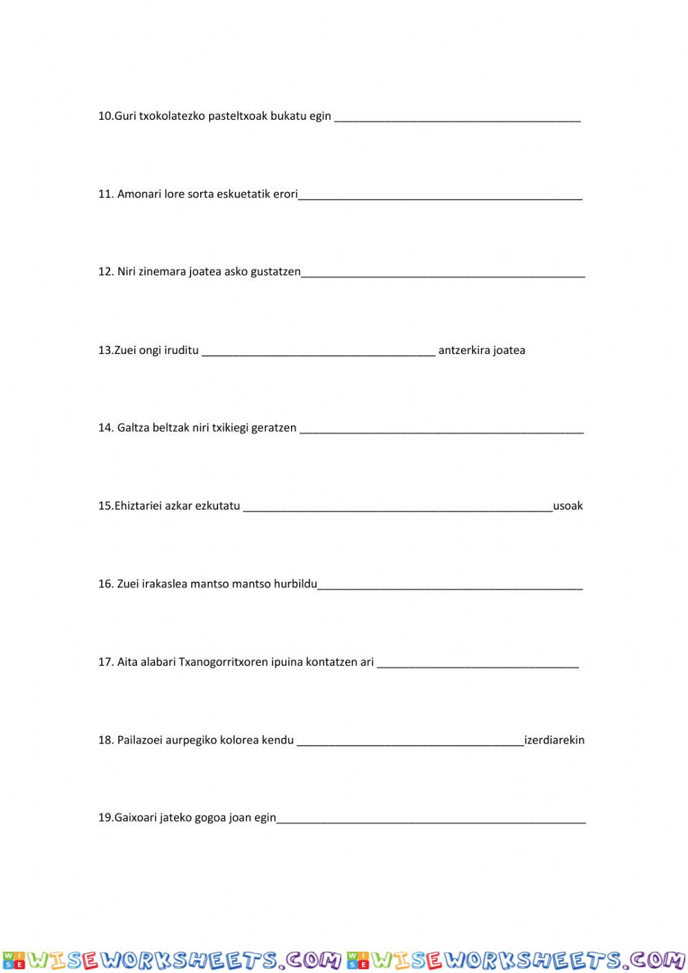 worksheet