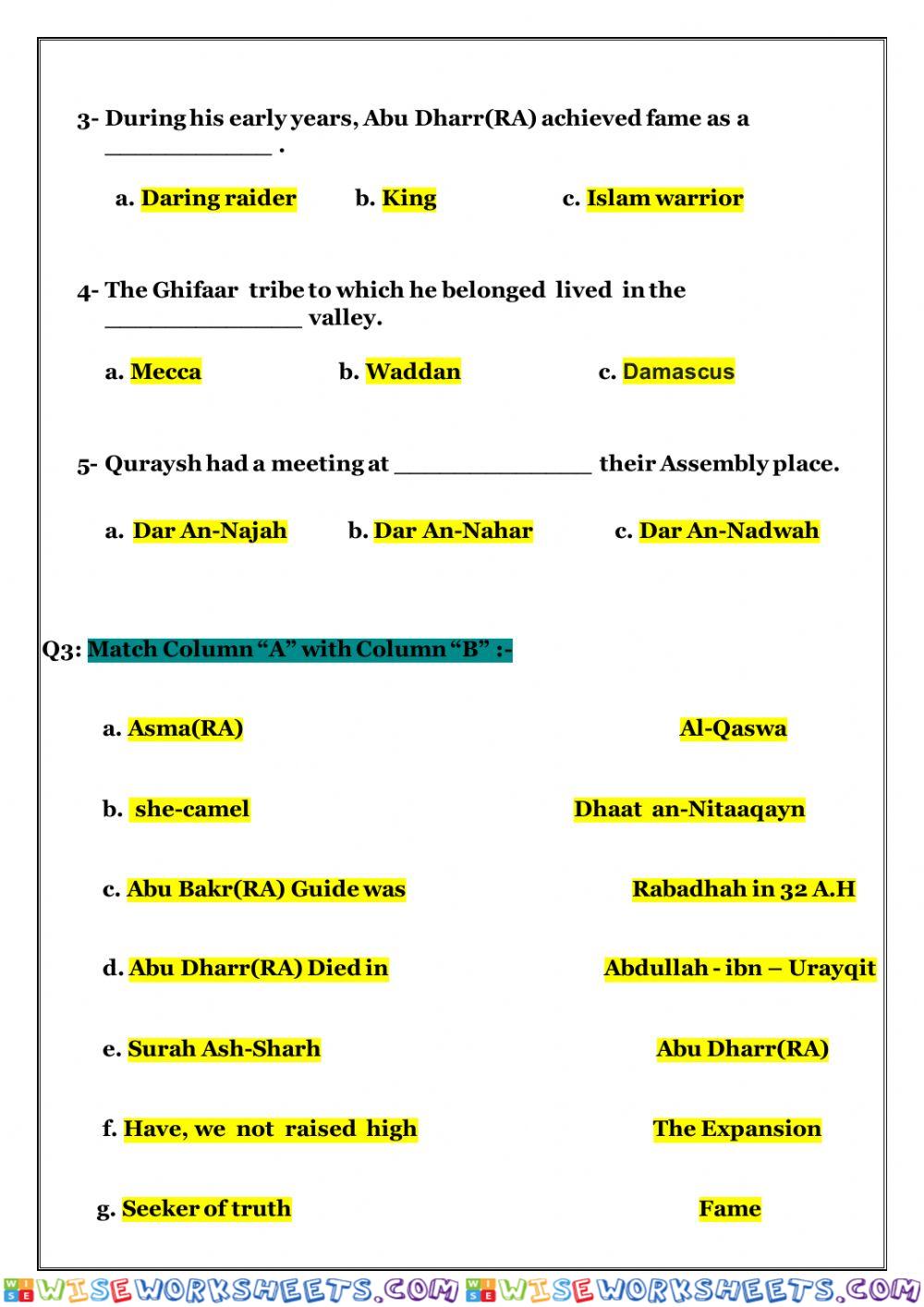 worksheet
